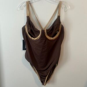 ICON Brown Hollis Swimsuit, size XXL
